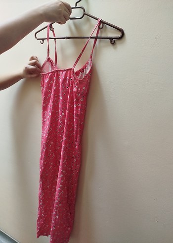 Pembe Halter Yaka Midi Bohem Elbise - Görsel 2