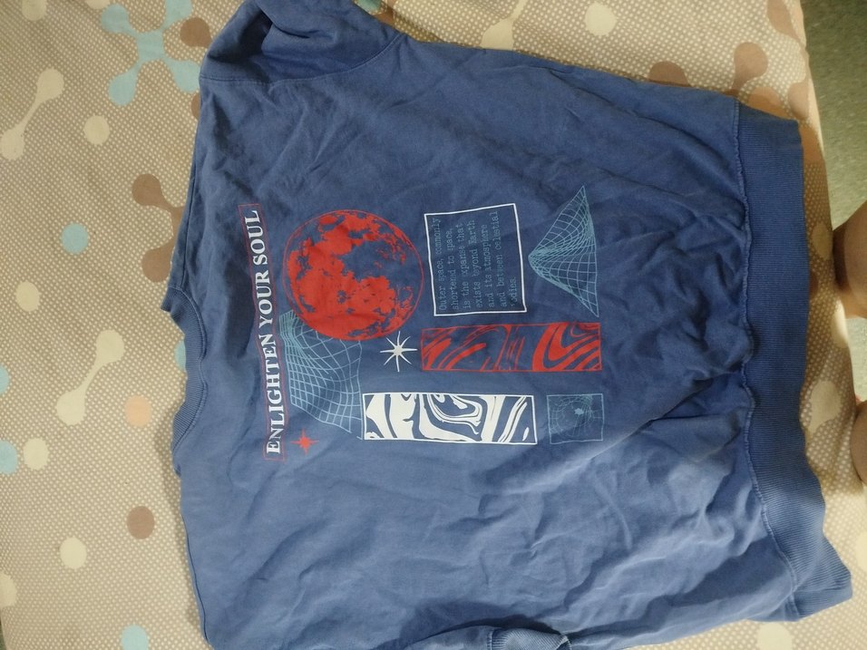 Mavi Pamuklu Kısa Kollu Hamile Tişörtü - Görsel 2