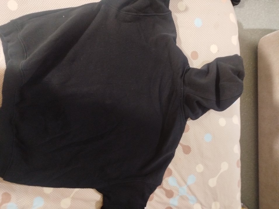 Kapüşonlu, Fermuarlı Siyah Baskılı Sweatshirt - Görsel 2