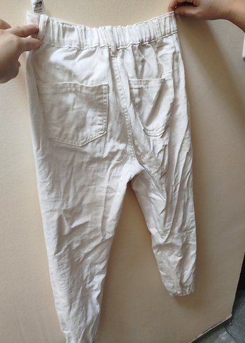 Beyaz Kadın kot  Pantolon - Görsel 2