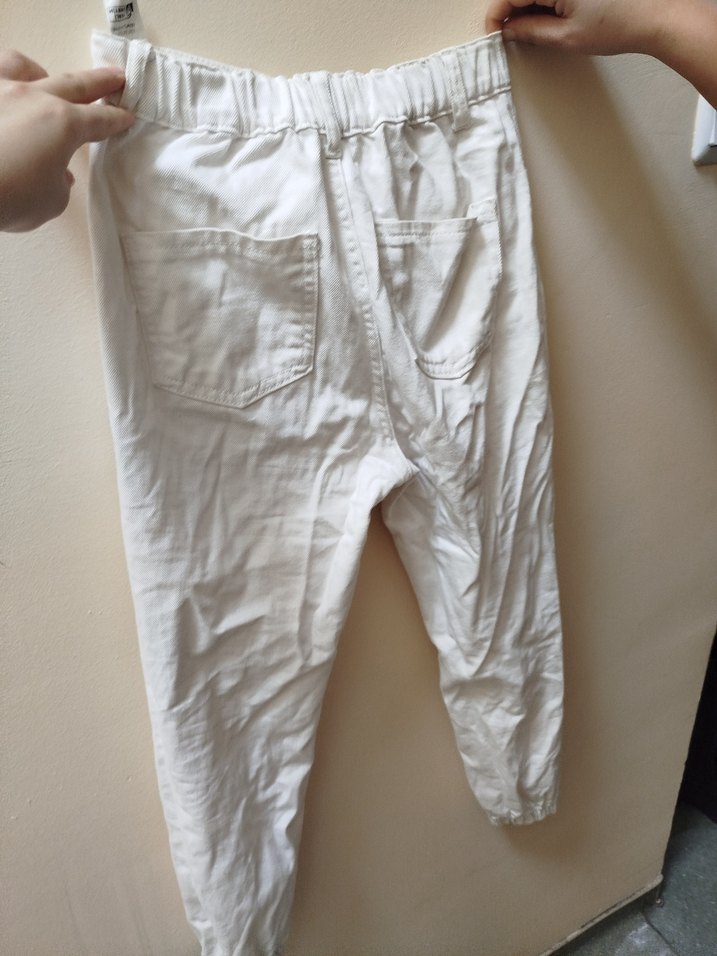 Beyaz Kadın kot  Pantolon - Görsel 2