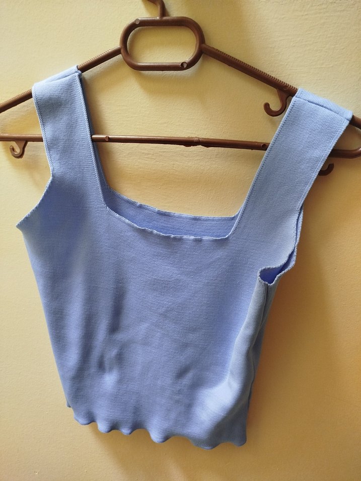 Mavi triko Midi Askılı Üst - Görsel 2