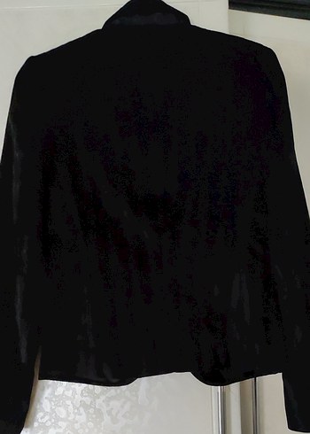 Siyah kadife Düğmeli Kadın Blazer Ceket - Görsel 2