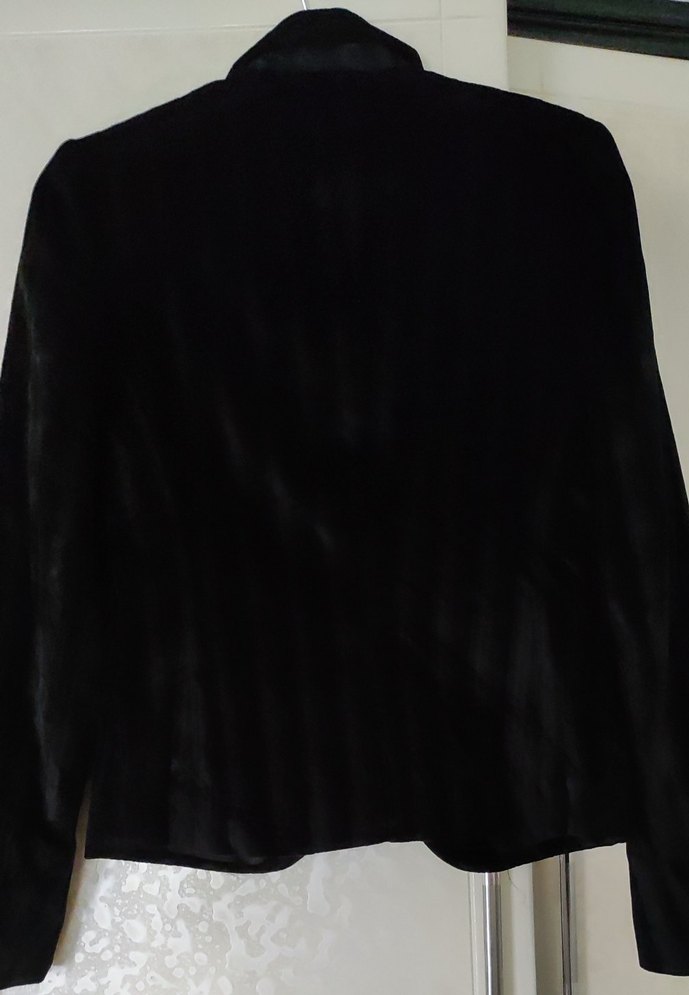 Siyah kadife Düğmeli Kadın Blazer Ceket - Görsel 2