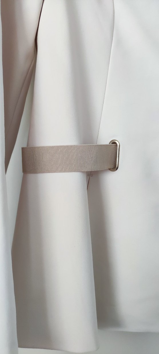 Krem Kemer Detaylı Kadın Blazer Ceket - Görsel 4