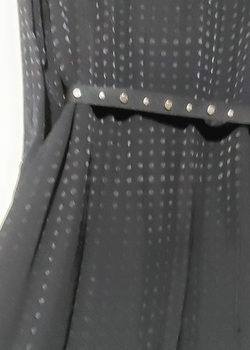 Kemerli Siyah Uzun Kadın Elbise - Görsel 2