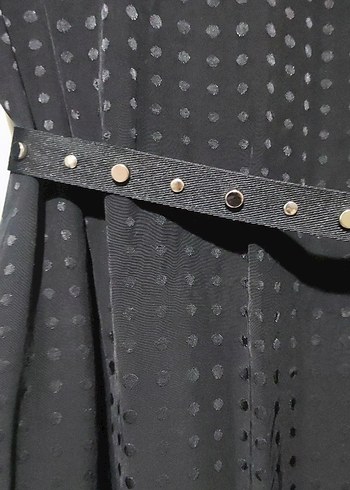 Kemerli Siyah Uzun Kadın Elbise - Görsel 3