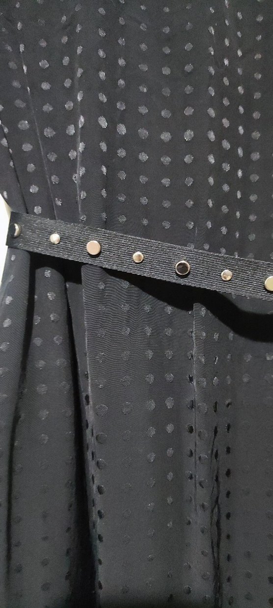 Kemerli Siyah Uzun Kadın Elbise - Görsel 3