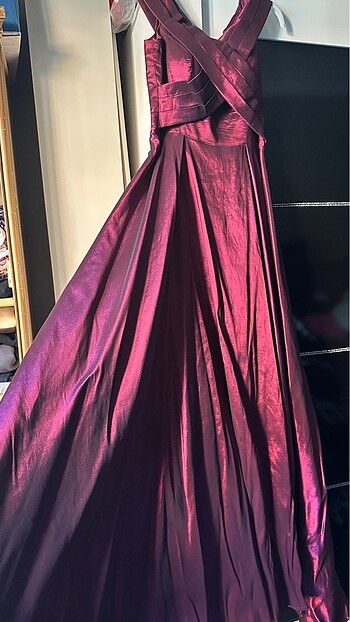 Bordo Abiye elbise - Görsel 2