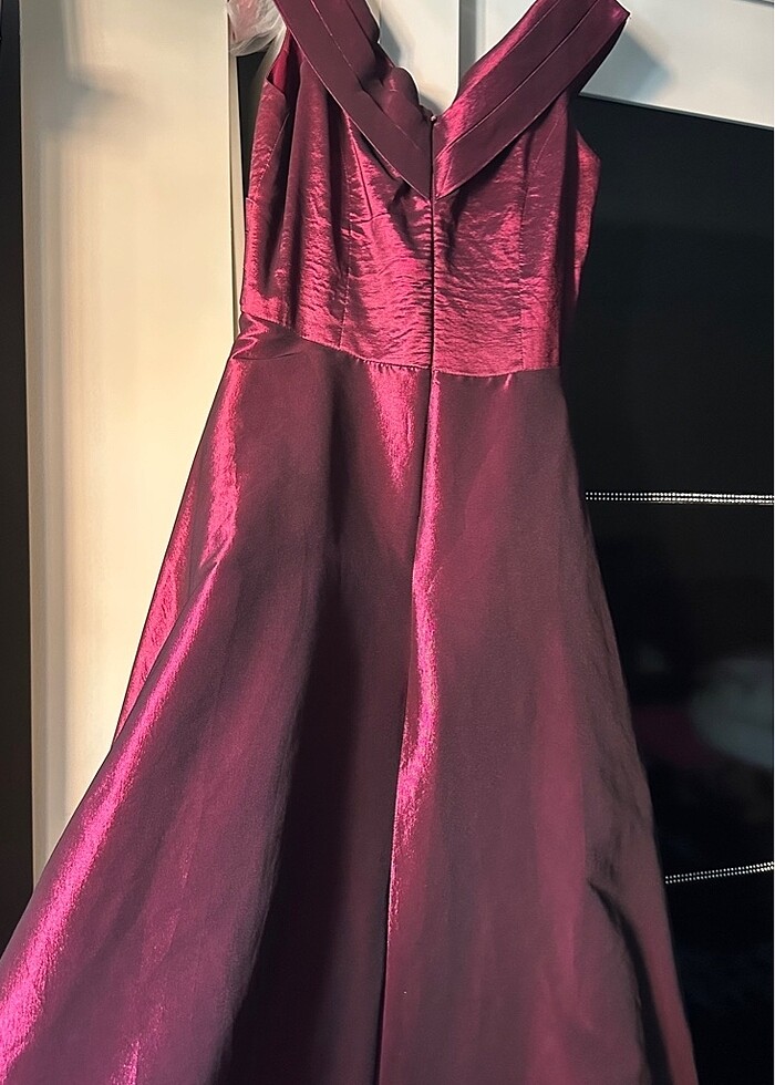 Bordo Abiye elbise - Görsel 4