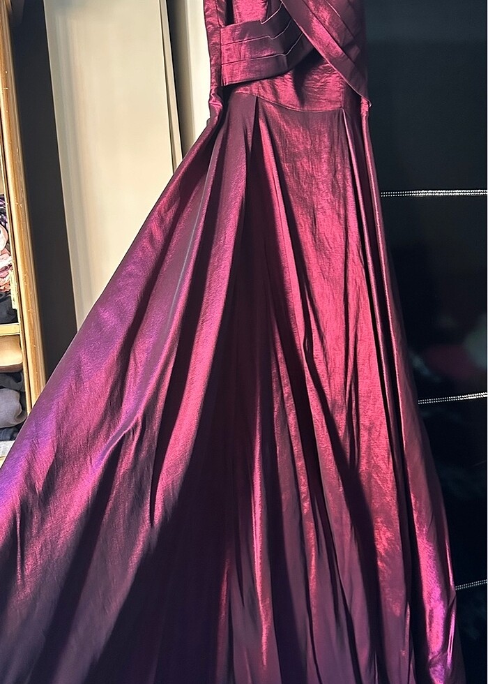 Bordo Abiye elbise - Görsel 2