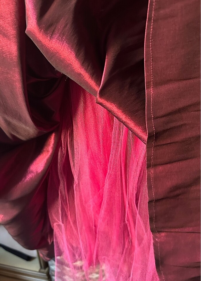 Bordo Abiye elbise - Görsel 3