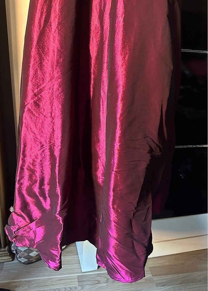 Bordo Abiye elbise - Görsel 5