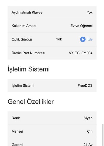Acer Extensa 15.6" 11.Nesil Core i5 8GB 256GB SSD - Görsel 8