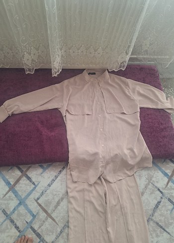 Uzun krem Minimalist Kadın Takım - Görsel 5