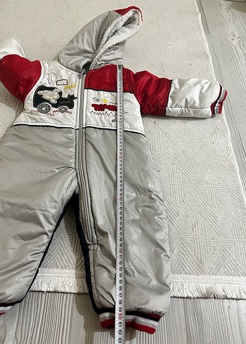 Gri Kapüşonlu Erkek Bebek Kayak Tulumu - Görsel 3