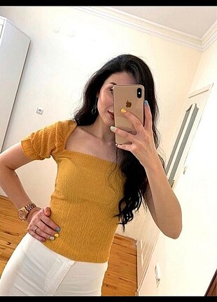 Hardal rengi zara bluz