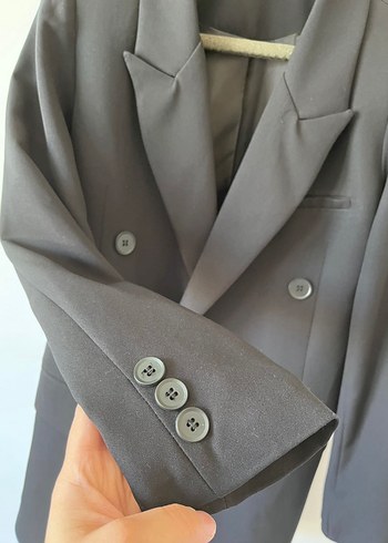 Zara Düğmeli Siyah Kadın Blazer Ceket