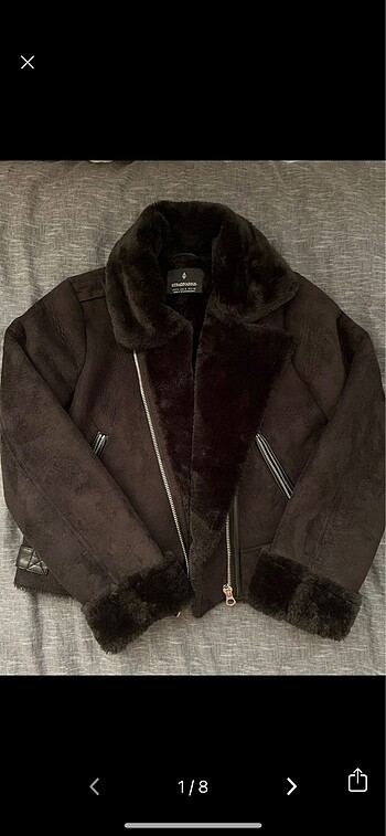 stradivarius crop biker ceket