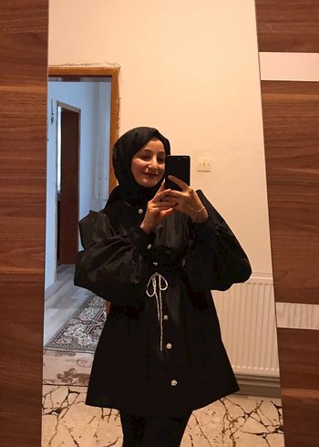 Siyah Midi Uzun Kollu Rahat Kesim Tunik