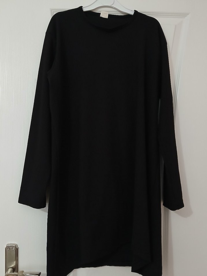 Siyah Uzun Kollu Midi Triko Elbise - Görsel 2