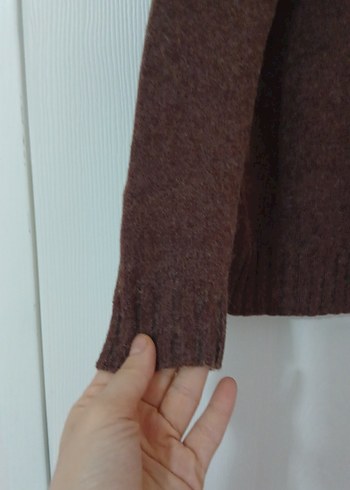 Kahverengi Kadın Triko Kazak Uzun Kollu - Görsel 3