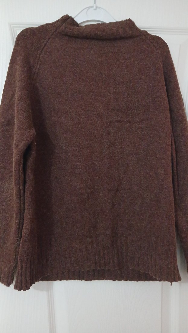 Kahverengi Kadın Triko Kazak Uzun Kollu - Görsel 5