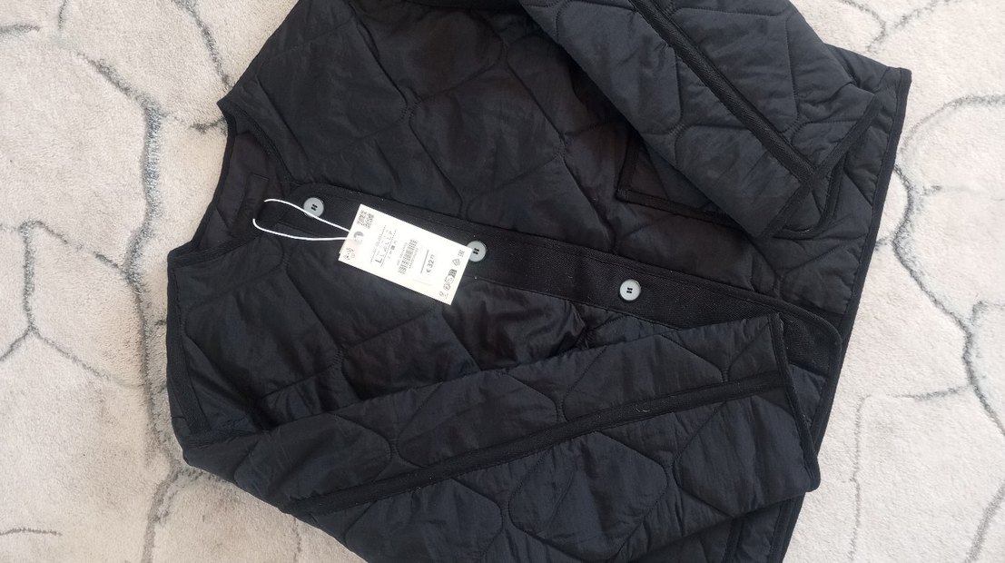 zara mont Düğmeli Siyah Kadın Midi Ceket - Görsel 3