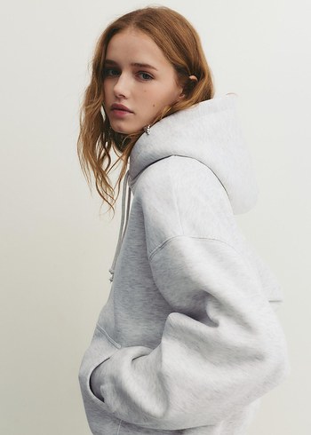 Pull bear The Met Kapüşonlu Gri Sweatshirt mango zara hm kazak - Görsel 4