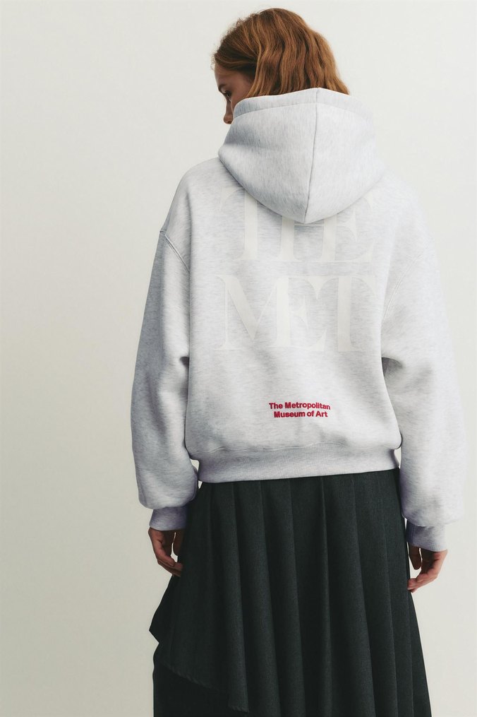 Pull bear The Met Kapüşonlu Gri Sweatshirt mango zara hm kazak - Görsel 2