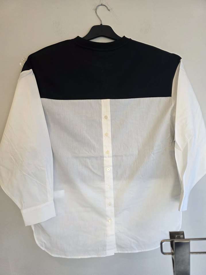 Stradivarius Siyah Kadın Salaş Sweatshirt gömlek süveter - Görsel 3