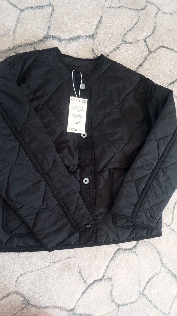 zara mont ceket Siyah Kadın Street Wear Velcro Kemer - Görsel 3