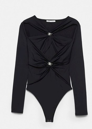 pull bear zıbın Siyah Gotik Straplez Mini Üst - Görsel 2