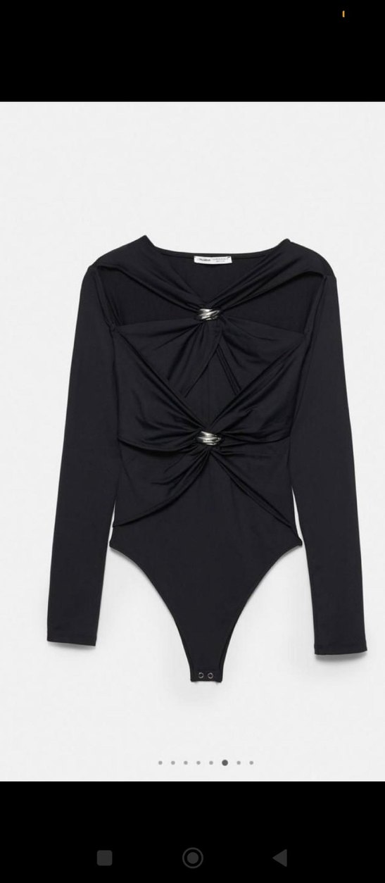 pull bear zıbın Siyah Gotik Straplez Mini Üst - Görsel 2