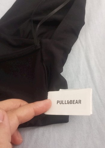 s Beden pull bear Siyah V Yakalı Drapeli Kadın Bustiyer