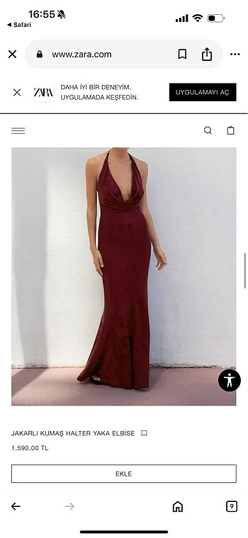 ZARA BORDO ELBİSE
