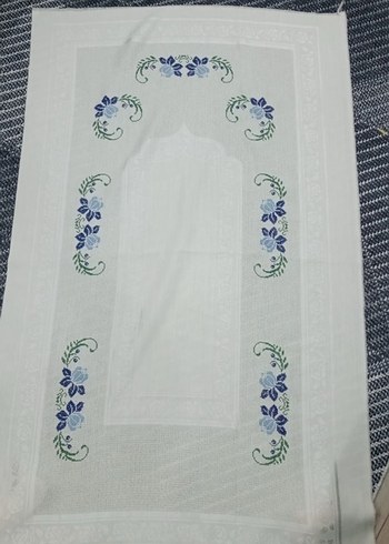 Mavi Çiçek Nakışlı 4lü Seccade takımı