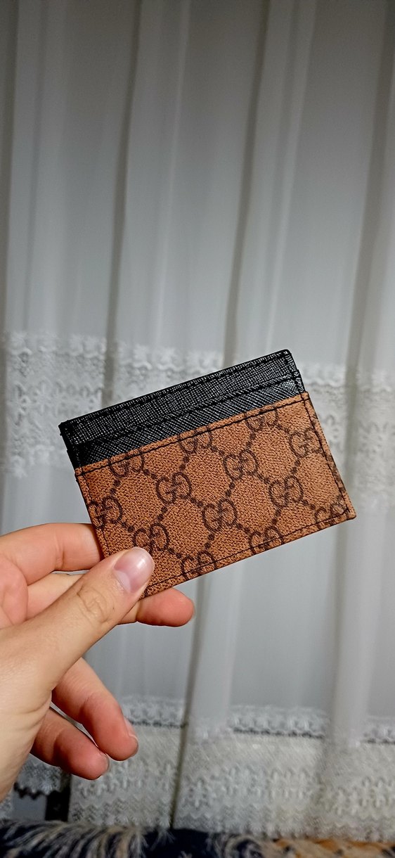Kahverengi Deri Kartlık Gucci Tipi - Görsel 3