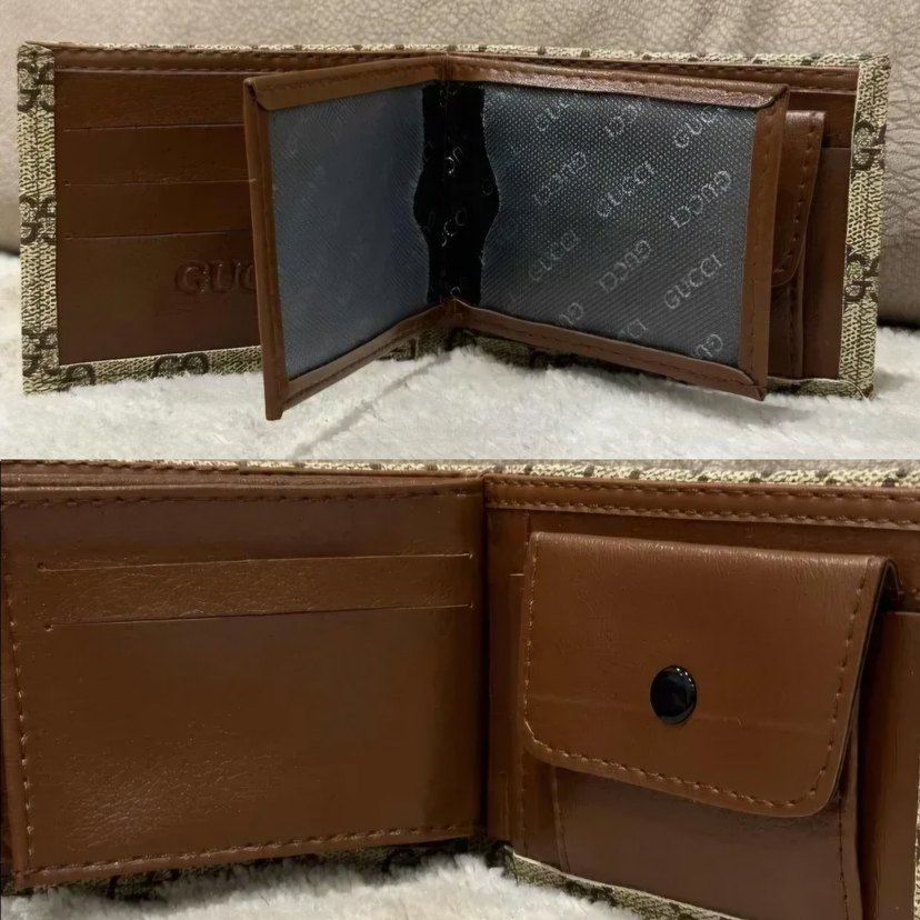 Kahverengi Gucci Baskılı Erkek Cüzdan - Görsel 2