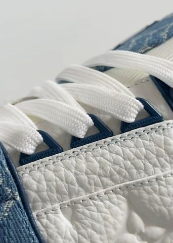 Louis Vuitton Erkek Beyaz Denim Spor Ayakkabı - Görsel 4