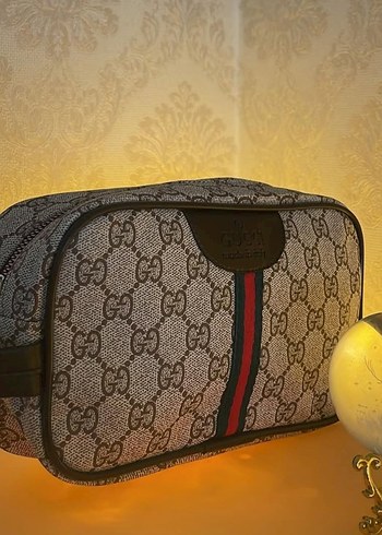 Kahverengi Desenli Gucci Erkek El Çantası - Görsel 5