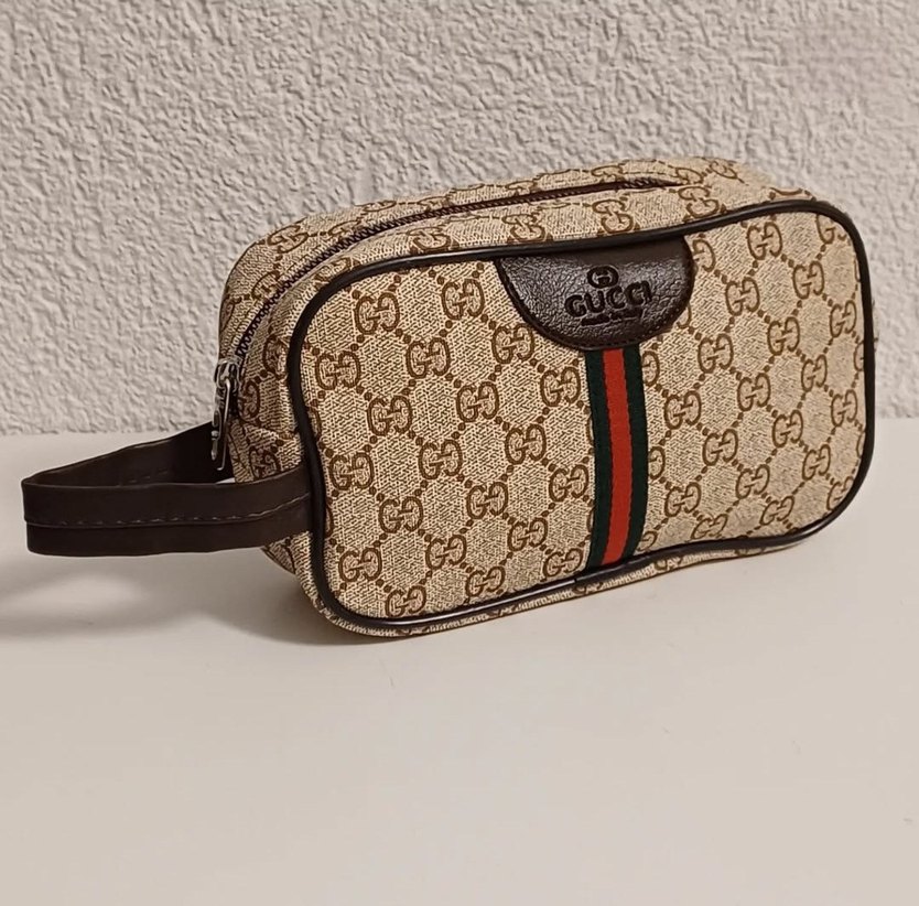 Kahverengi Desenli Gucci Erkek El Çantası - Görsel 3
