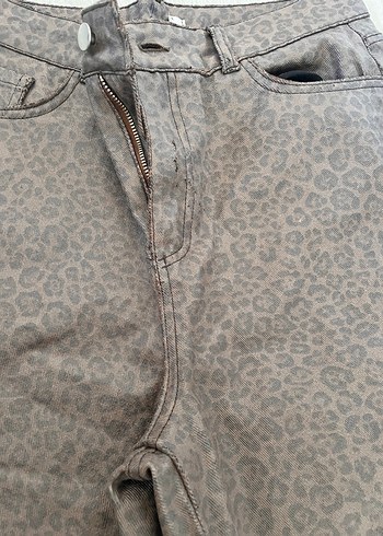 l Beden kahverengi Renk Kahverengi Leopar desenli Kadın Pantolon
