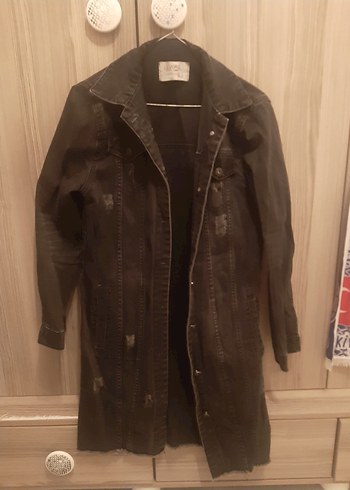 Siyah Düğmeli Kadın Denim Ceket