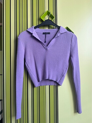 m Beden Mor uzun kollu crop