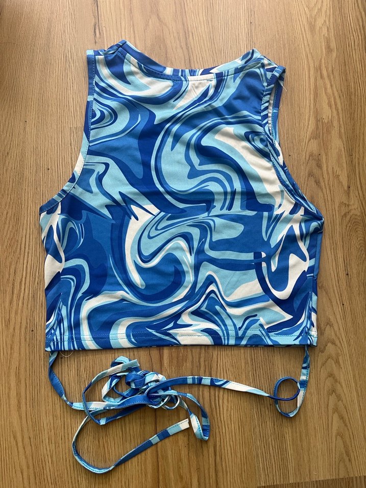 mavi desenli bluz - Görsel 2