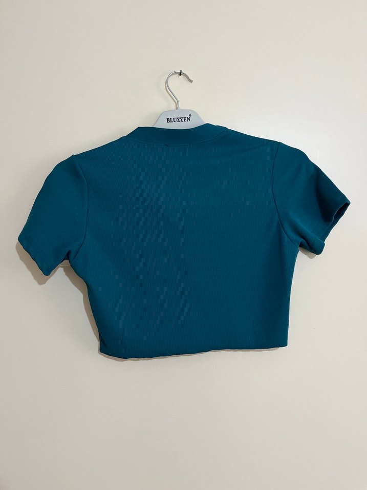 Kısa Kollu Koyu Mavi Kız Bolero - Görsel 2