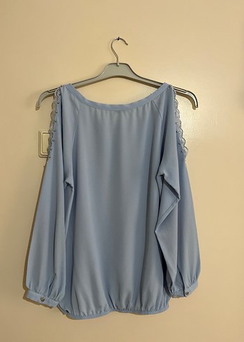 Mavi Dökümlü Mini Kadın Bluz - Görsel 2