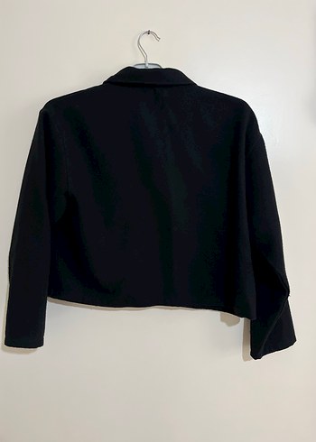 Düğmeli Siyah Kısa Kadın Ceket - Görsel 3