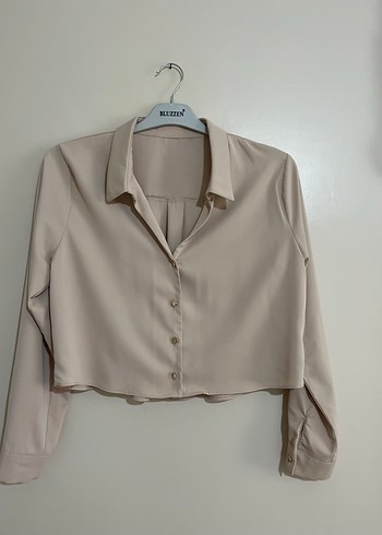 Bej Düğmeli Kadın Gömlek - Görsel 2